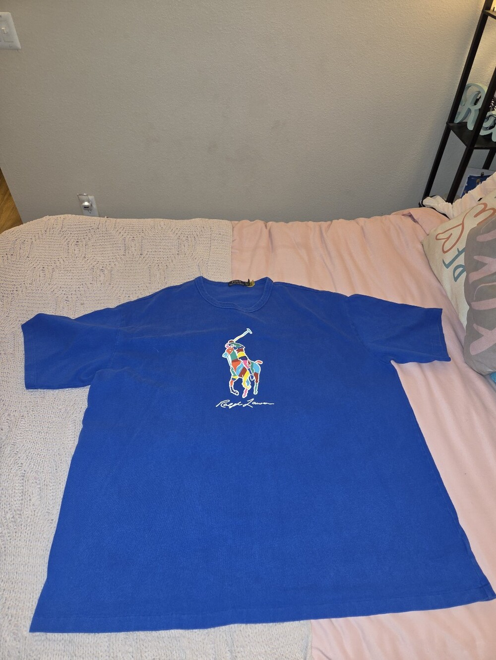 Ralph Lauren Royal Blue Tee with Multicolor Polo Player